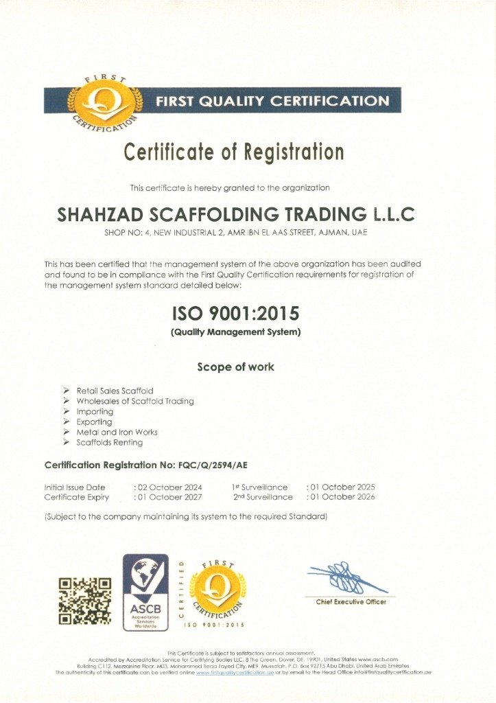 ISO 9001:2015 Certificate